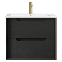 Byron 600mm Wall Hung Single Vanity with Ceramic Countertop